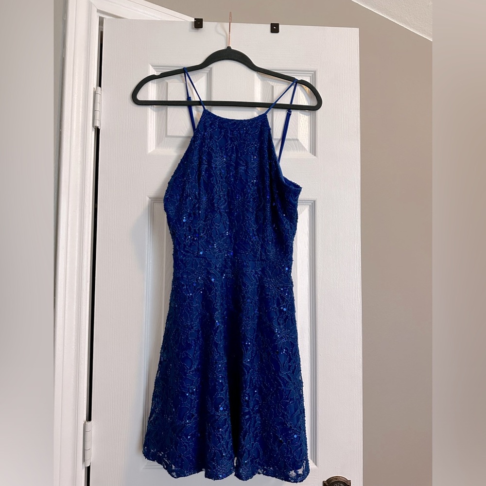 Teeze Me blue sequin dress. Juniors size 9. Size 4-6 in women’s.